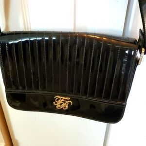 Ted Baker black patent leather purse